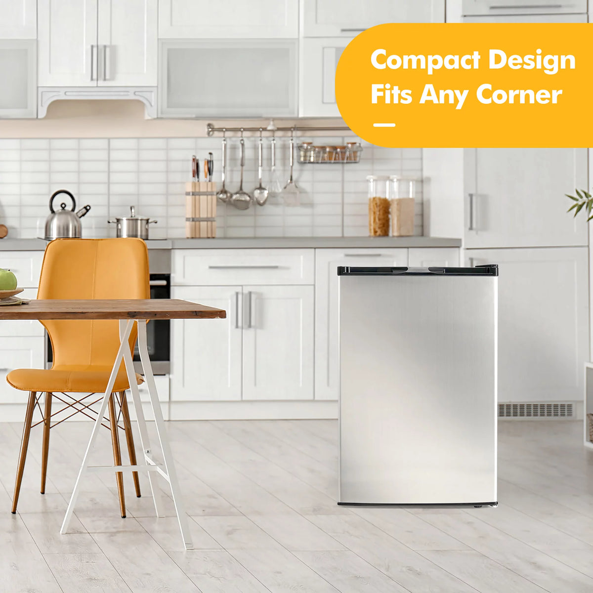 3 cu.ft. Compact Upright Freezer with Stainless Steel Door B3898