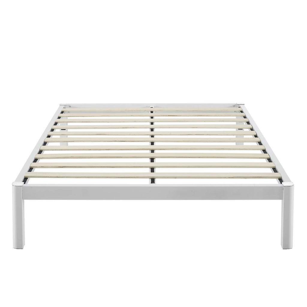 Queen Wood Slat Metal Platform Bed Frame J47507