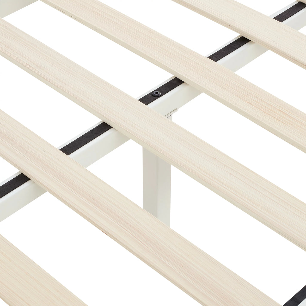 Queen Wood Slat Metal Platform Bed Frame J47507