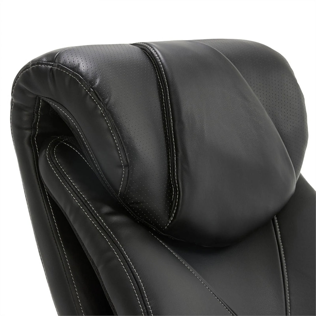 Black Faux Leather Metal Executive Office Chair Y460