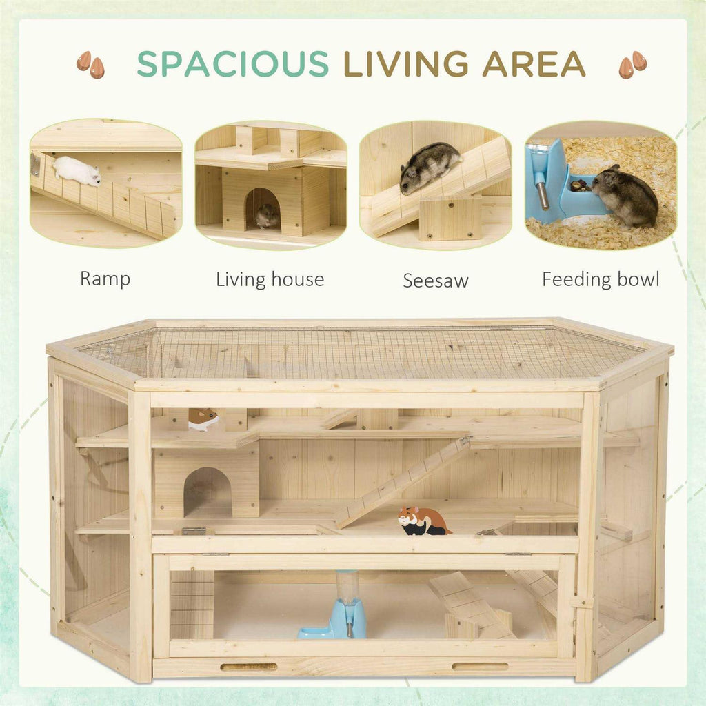 3 Tier Wooden Hamster Cage Small Animal House with Slide V799