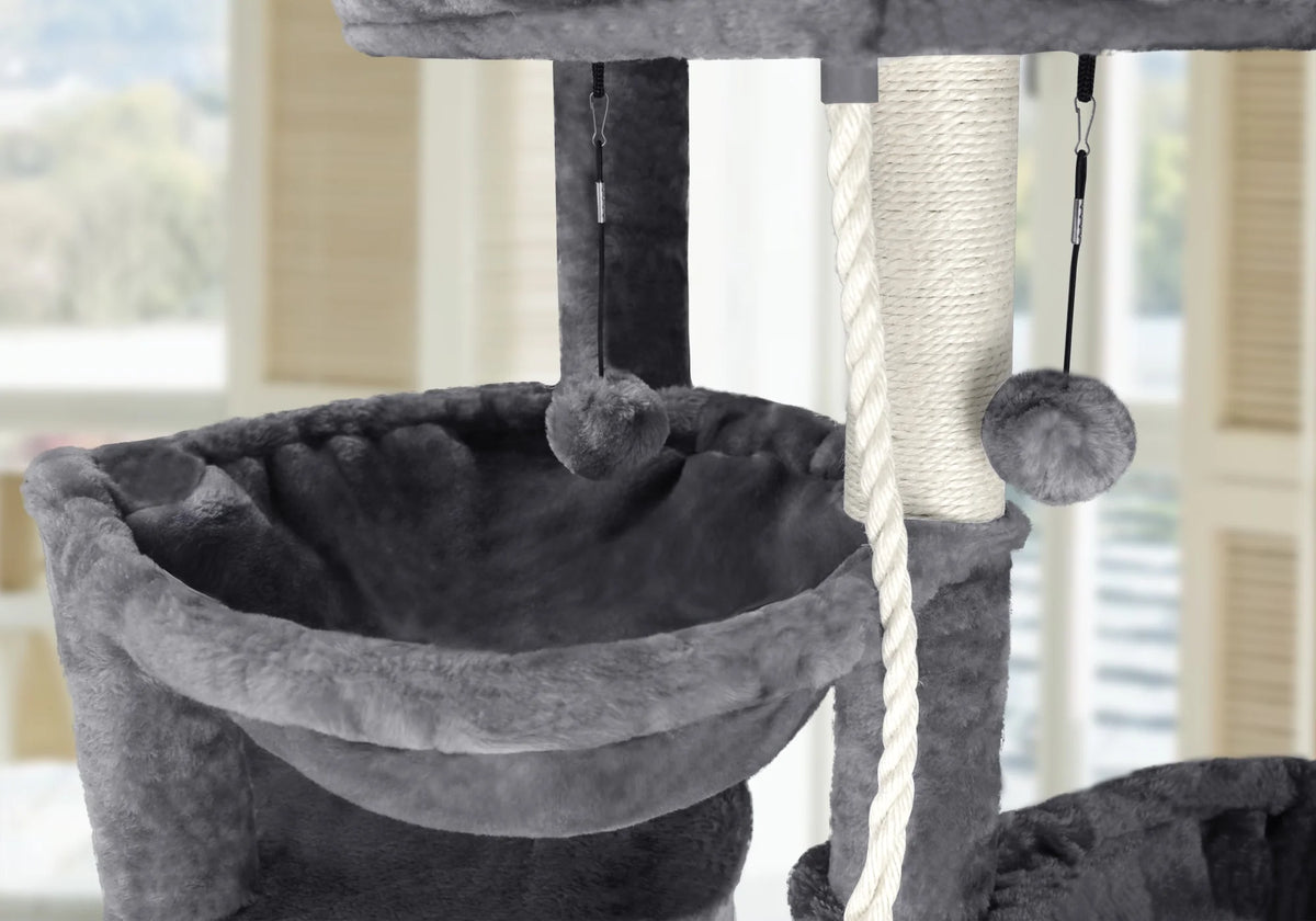 Grey Cat Tree with Scratching Posts and Hammocks O4883
