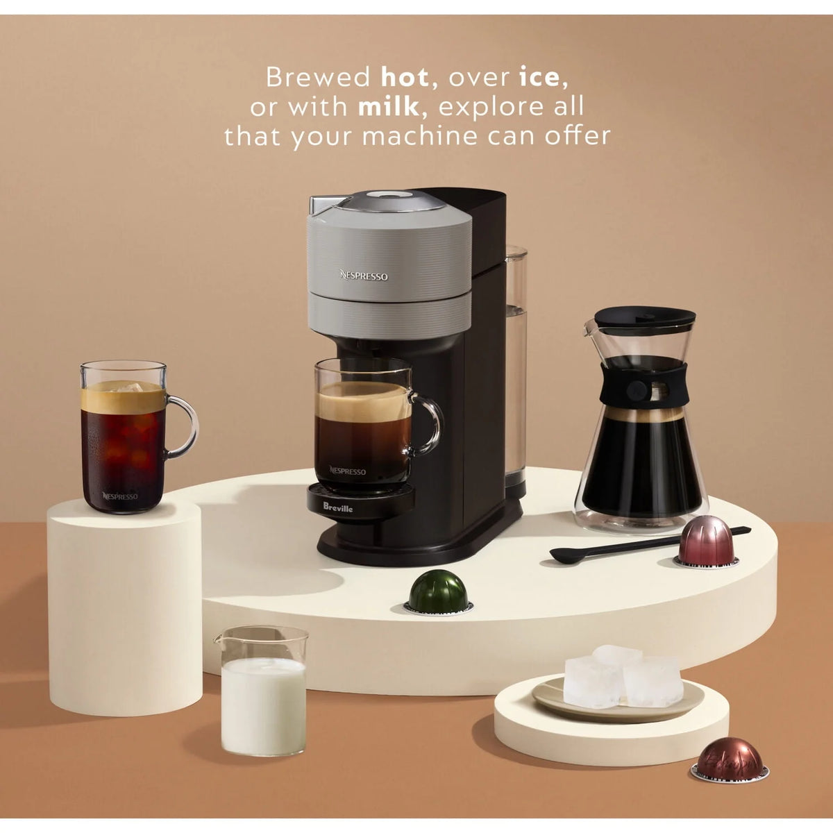 Red Coffee and Espresso Maker with Milk Frother B1808