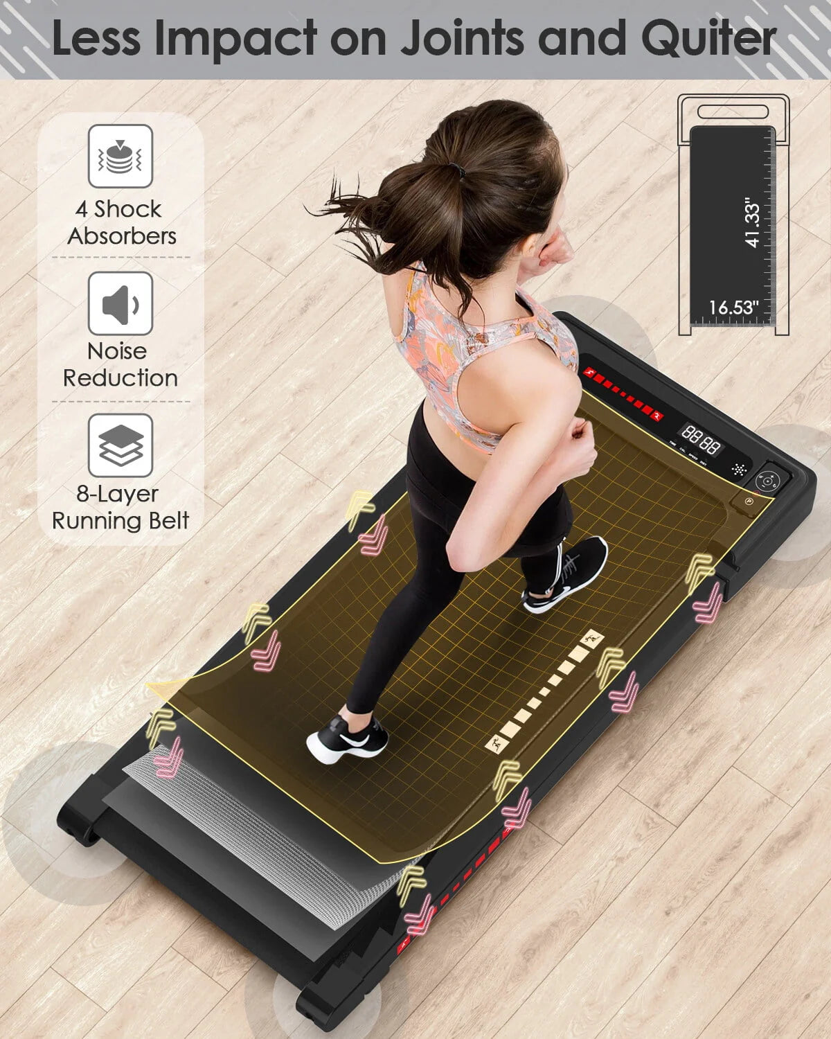 Electric Treadmill 2.5HP Portable Walking Machine with Bluetooth H590