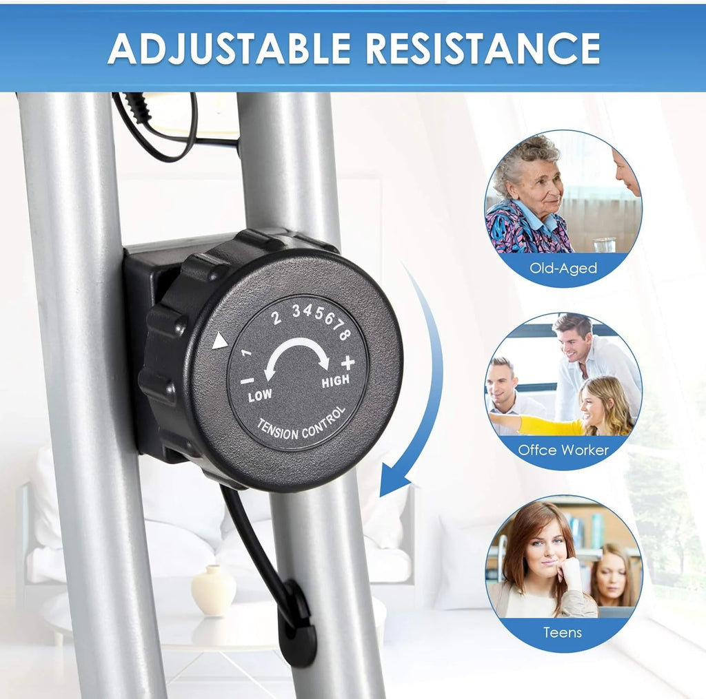 Folding Stationary Exercise Bike with LCD Monitor S989