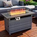 Propane Gas Fire Pit Table with Wind Guard, Auto-Ignition, 60,000 BTU, Gray D601