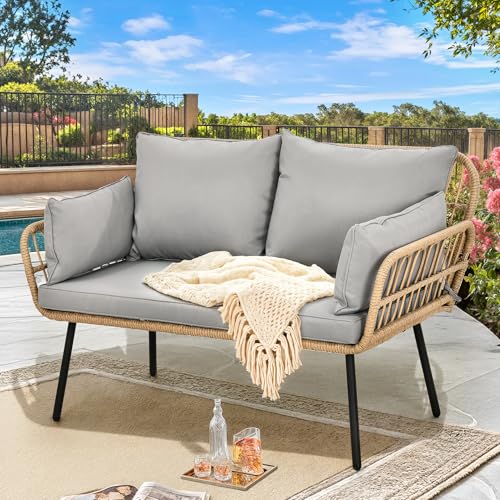 4 Pieces All-Weather Wicker Patio Furniture Set W67797