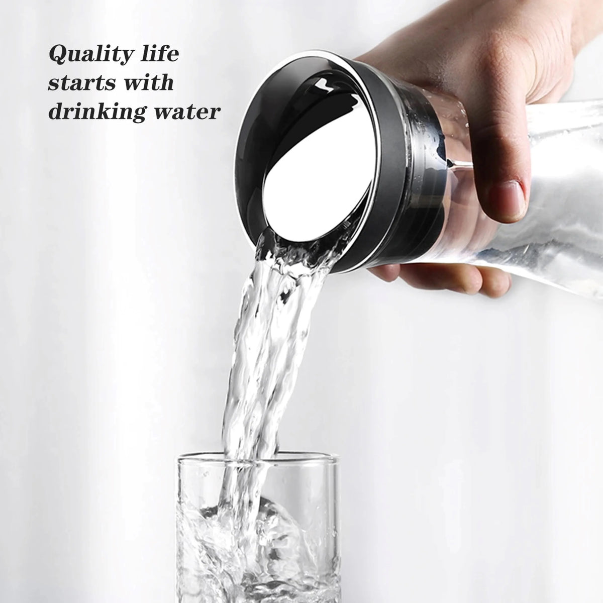 50 oz Glass Pitcher with Stainless Steel Lid and Brush D66343