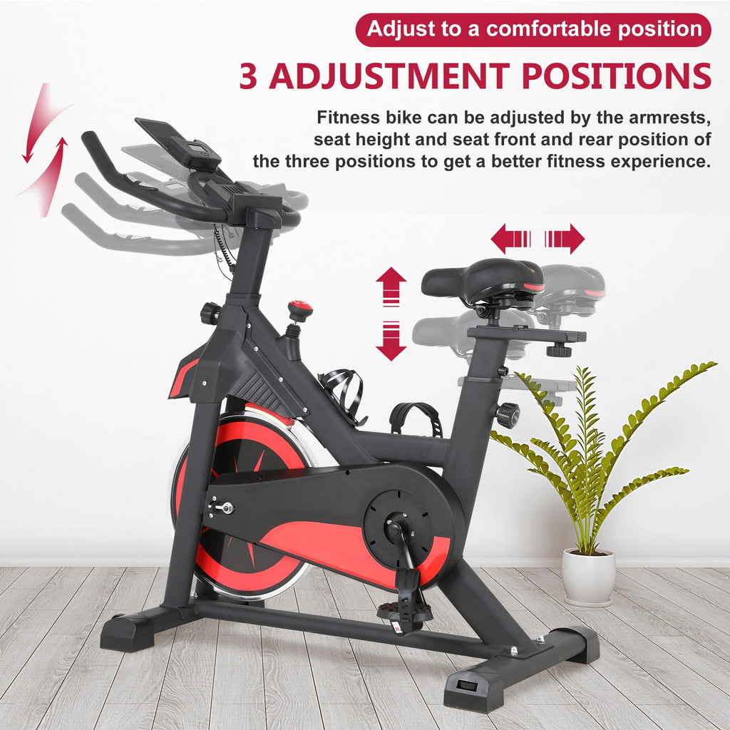 Recumbent Exercise Bike with Bottle Holder & LCD Heart Rate Monitor C95064
