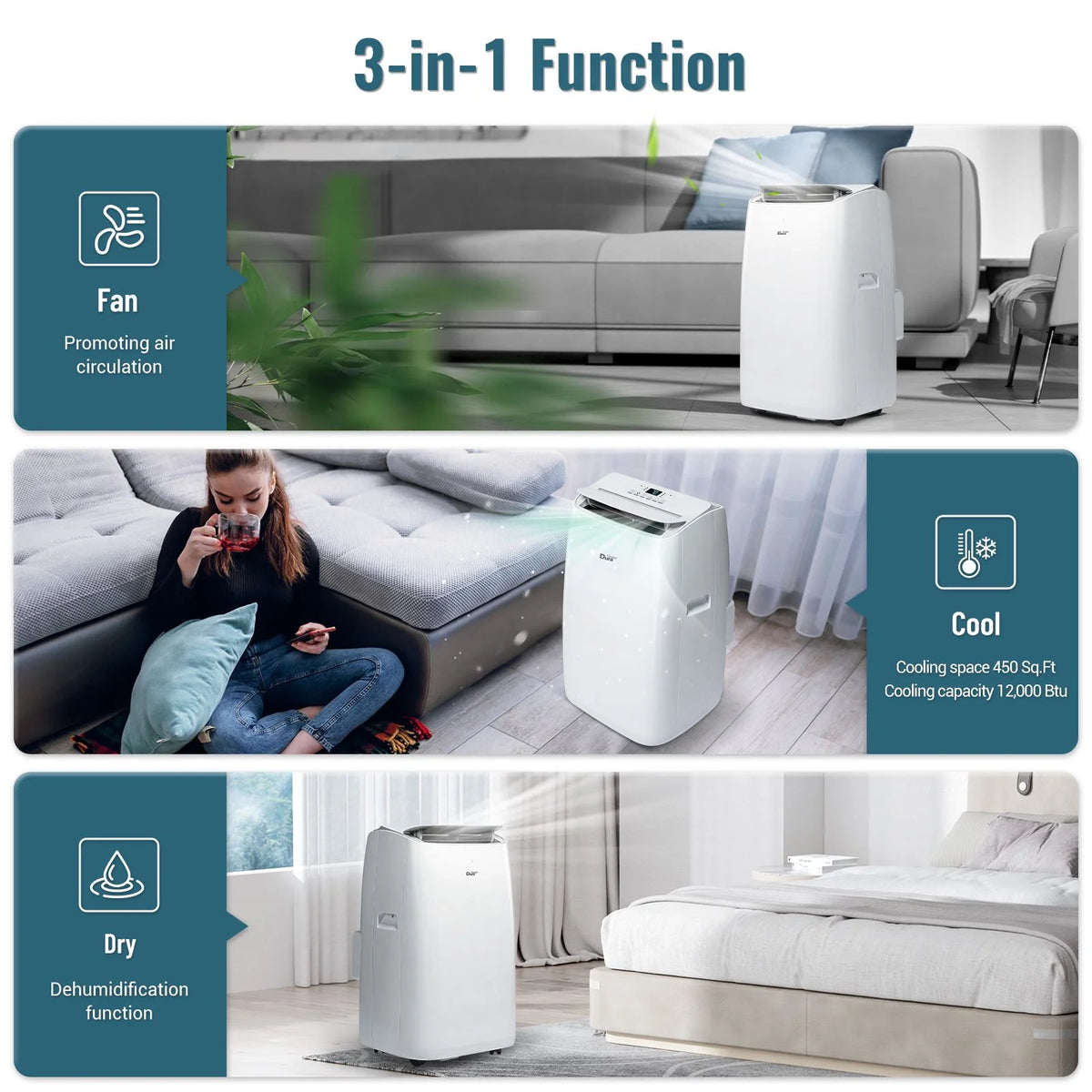 Portable Air Conditioner 8150 BTU White B76980