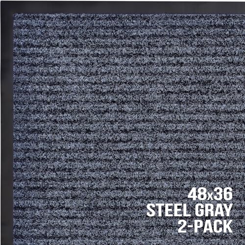 Front Door Mat 30x17 inches 2-Pack Gray Z154