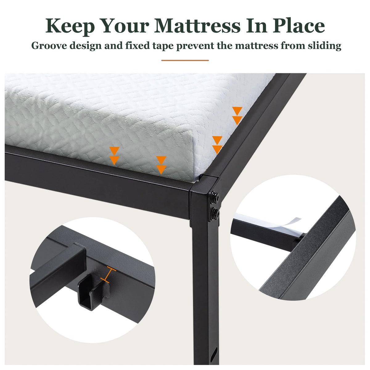 Queen Size Metal Platform Bed Frame D73818