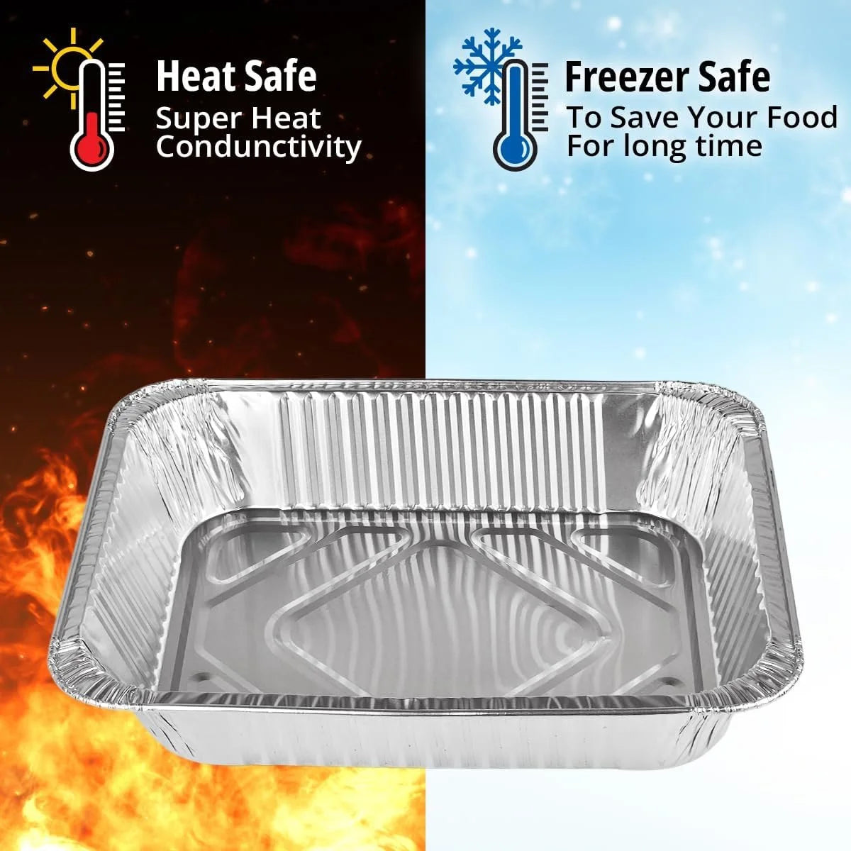 Aluminum Half Size 9x13 Disposable Foil Pans 50 Pack M53505