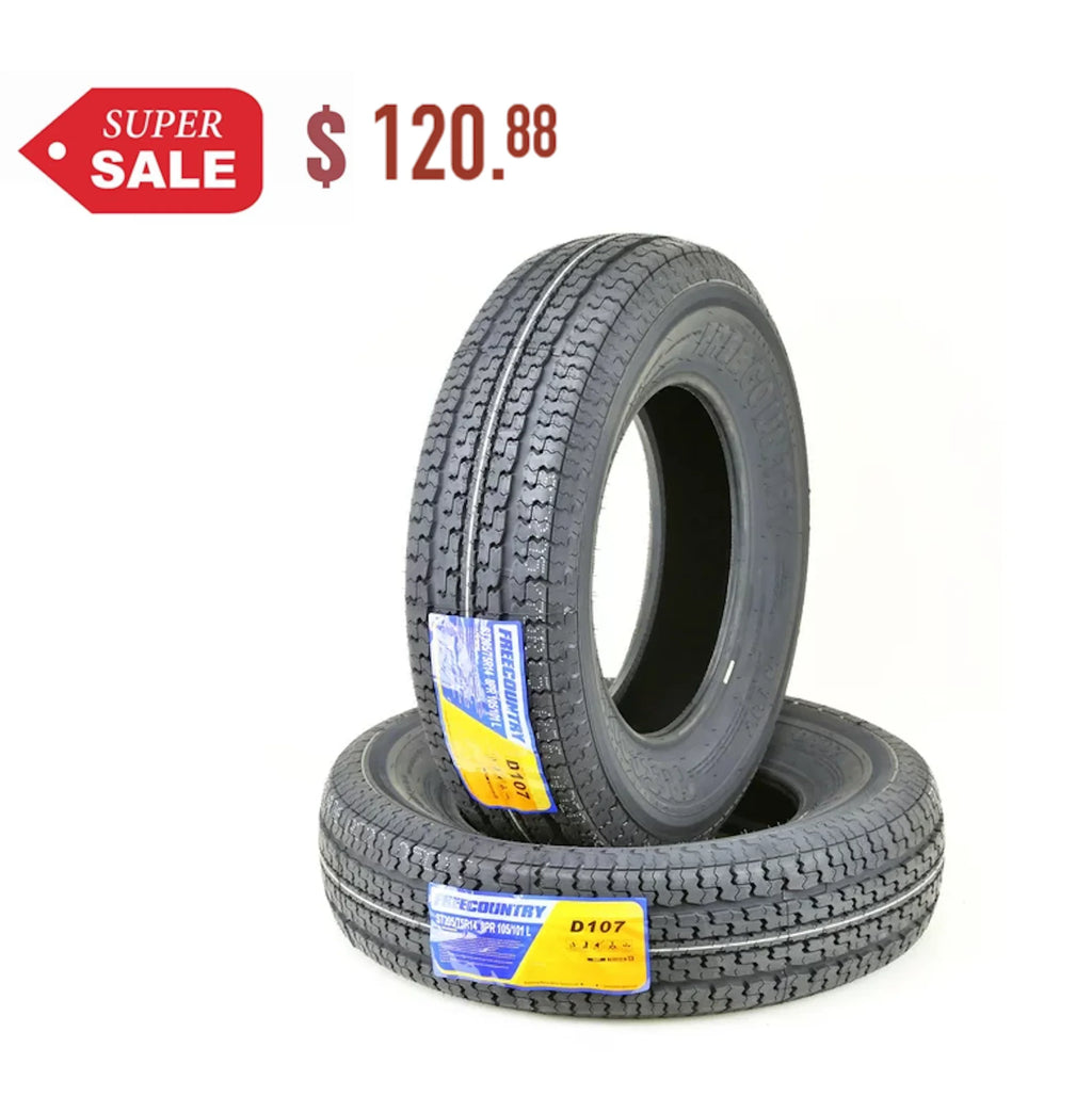 Heavy Duty Trailer Tires ST 205/75R14 8PR Load Range D Radial Set of 2 C301046