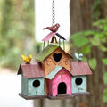 Large 4 Hole Metal Bird House with Bell M747