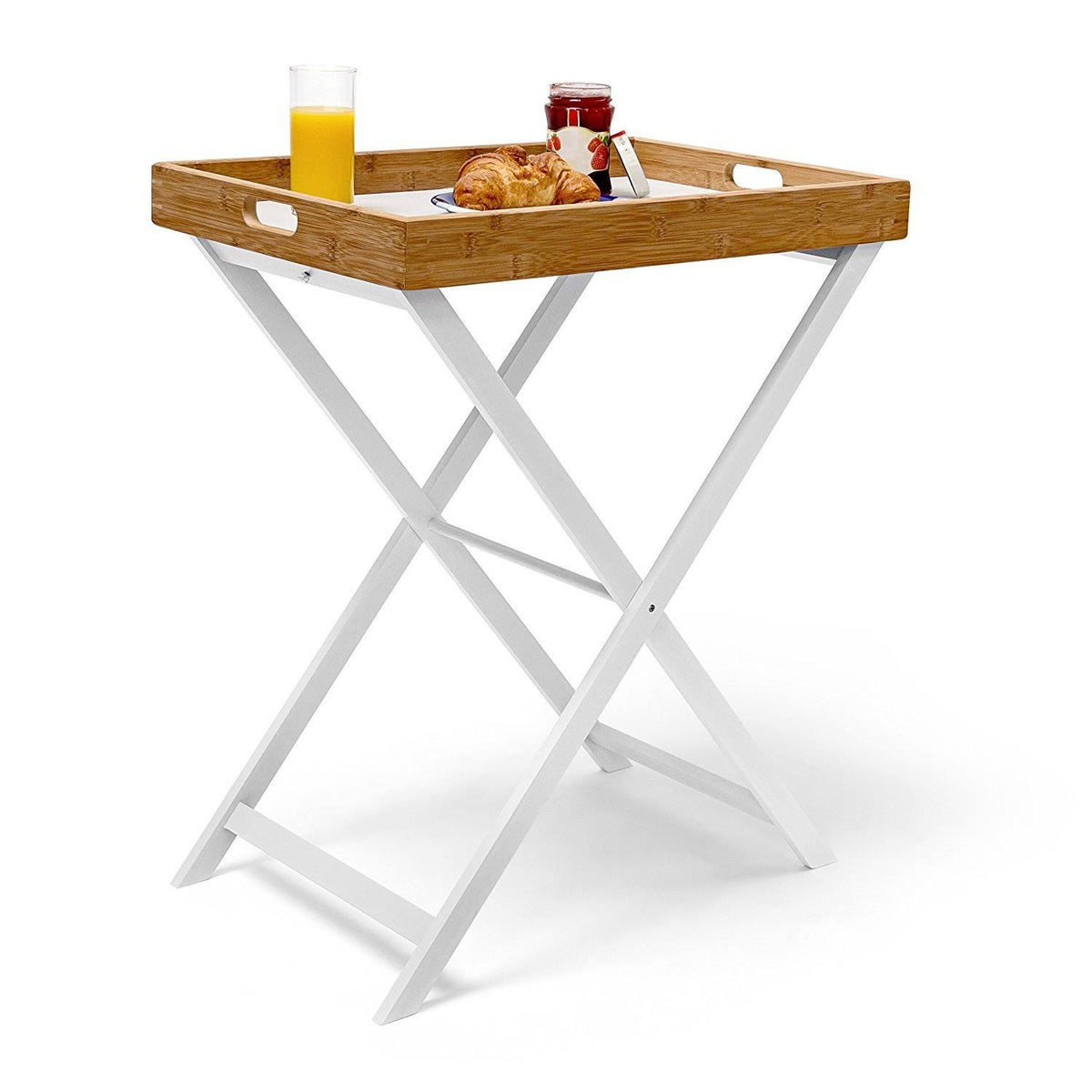 Black Wood and Bamboo End Table A93755