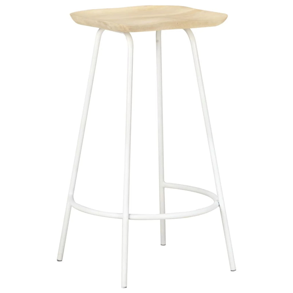 4 Piece Mango Wood Bar Stools with Footrest H1420