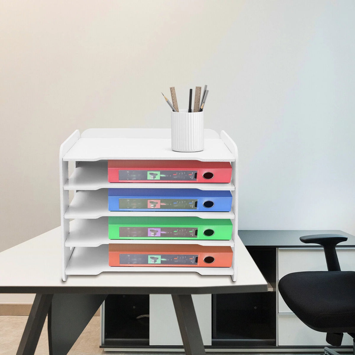 5 Tier Stackable Paper Letter Tray Organizer U9289