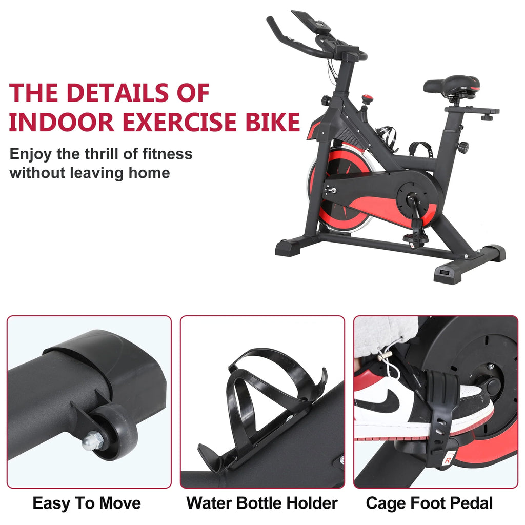 Recumbent Exercise Bike with Bottle Holder & LCD Heart Rate Monitor C95064
