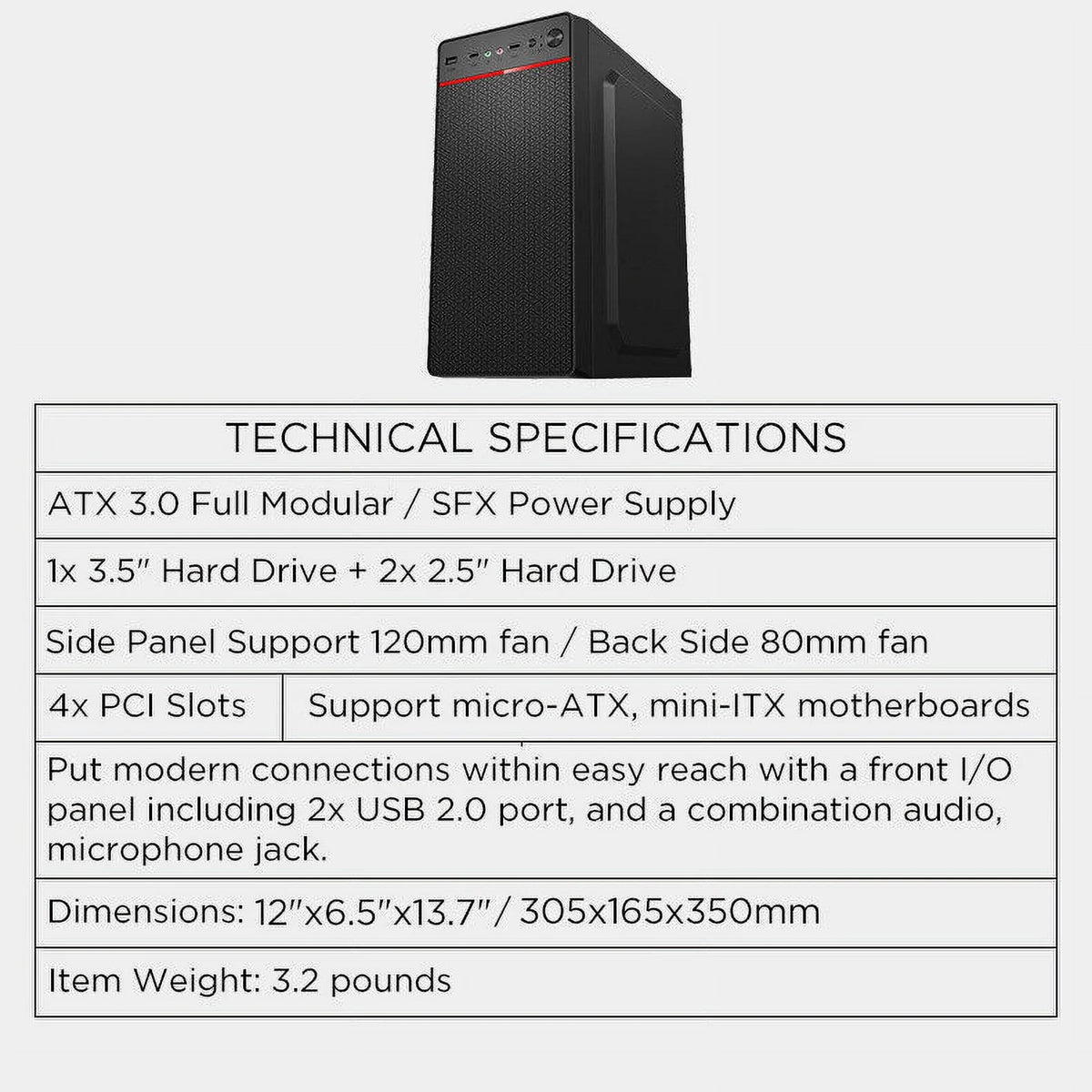Micro ATX Gaming PC Case D318664