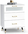 White 3 Drawer Nightstand E19317