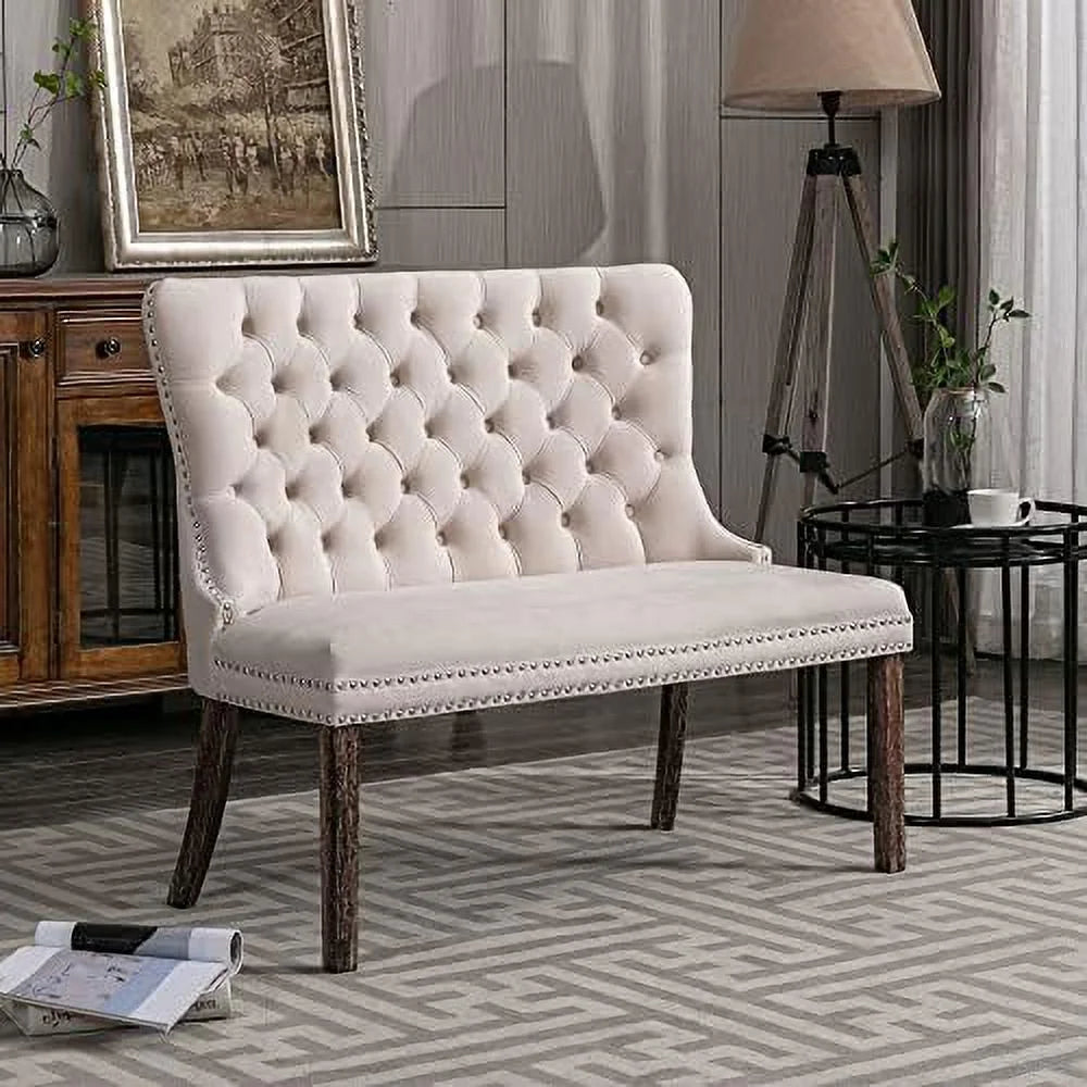 Velvet Tufted Back Dining Chairs with Gold Metal Legs Y44228