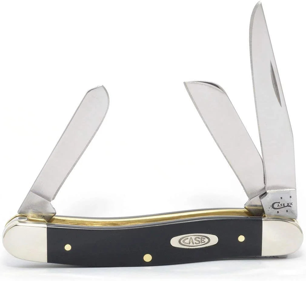 Pocket Knife Black Synthetic Medium Stockman M4690