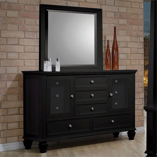 11 Drawer Dresser in Black and Silver E85718