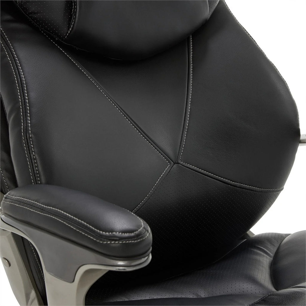 Black Faux Leather Metal Executive Office Chair Y460