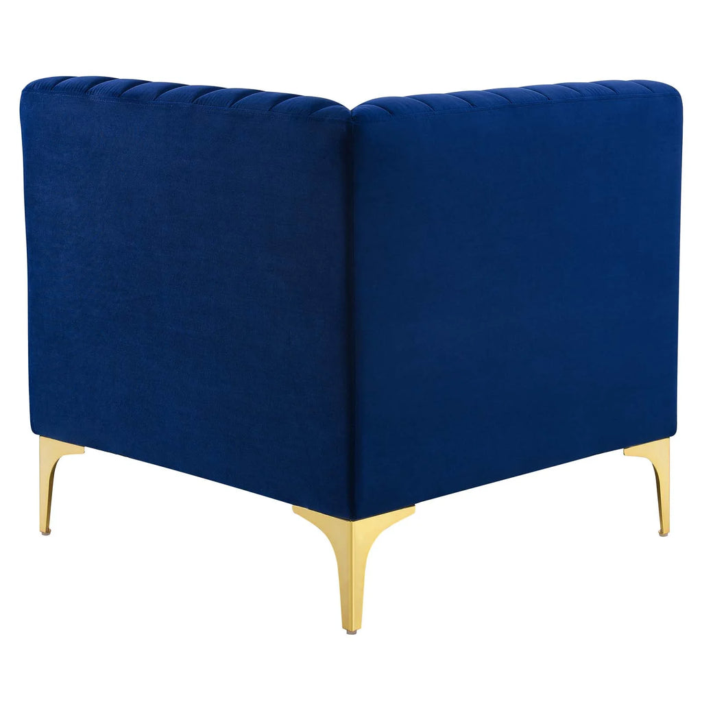 Blue Navy Velvet Tufted Loveseat Sofa F49732