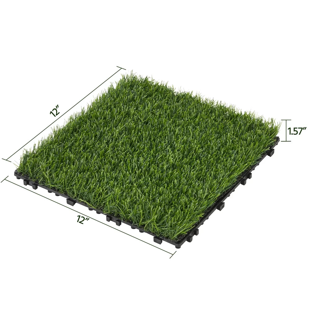 12''x 12'' 27pcs Artificial Grass Interlocking Turf Tile F636