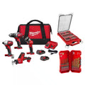 18V Cordless 4-Tool Combo Kit with Screwdriver Bit Set and Drill Bit Set M61455