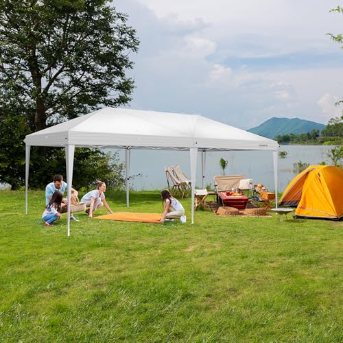 10'x20' Pop Up Canopy Tent with 6 Removable Sidewalls White M43876