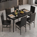 7 Piece Faux Marble Dining Table & Chair Set S800