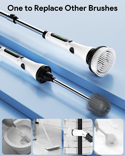 Cordless Electric Spin Scrubber with 8 Replaceable Brush Heads N27734