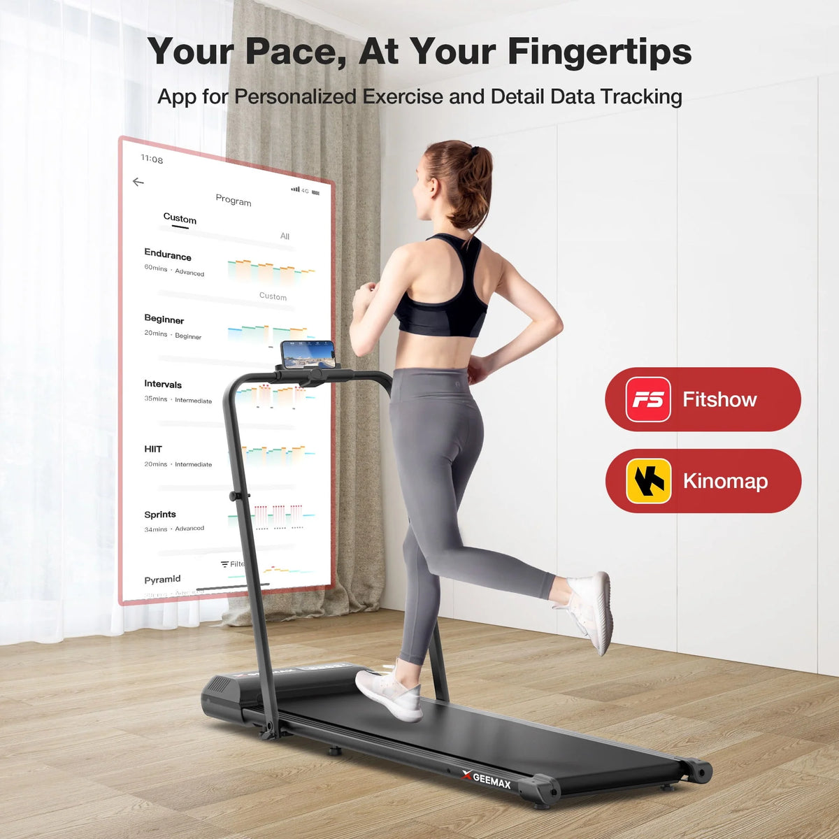 2 in 1 Folding Treadmill, 3.0HP Under Desk Treadmill, 265lbs Capacity I814