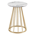 16" Modern Wood Side Table with Metal Caged Base S268434
