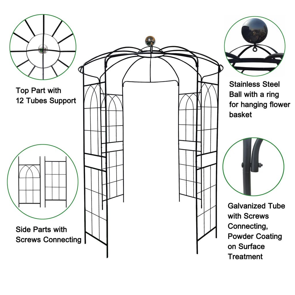 Iron Birdcage-Shaped Metal Garden Arch G767208