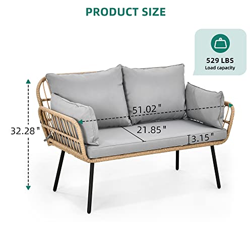 4 Pieces All-Weather Wicker Patio Furniture Set W67797