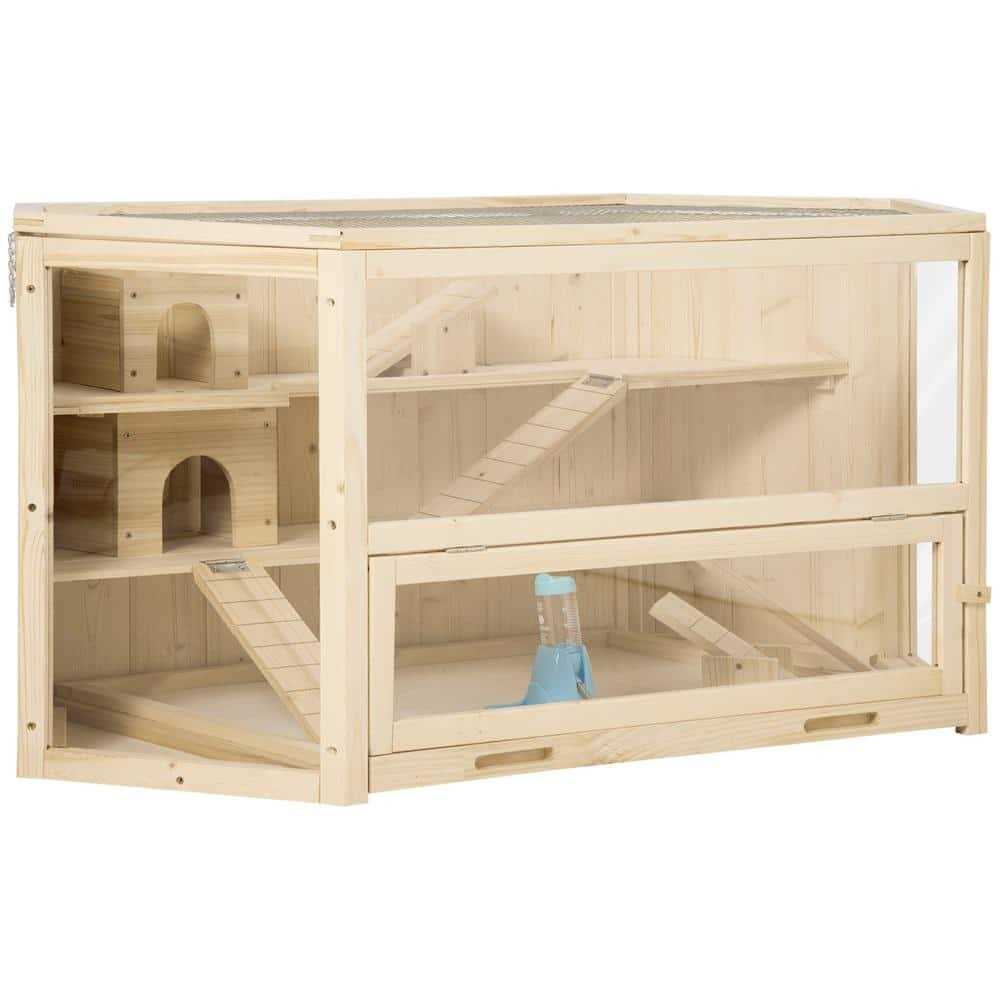 3 Tier Wooden Hamster Cage Small Animal House with Slide V799