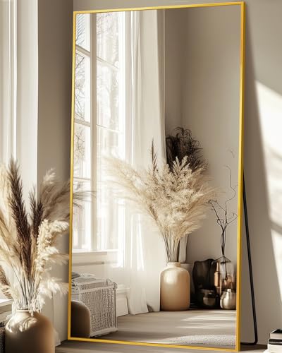 Black 71"x28" Full-Length Floor Mirror with Stand X791