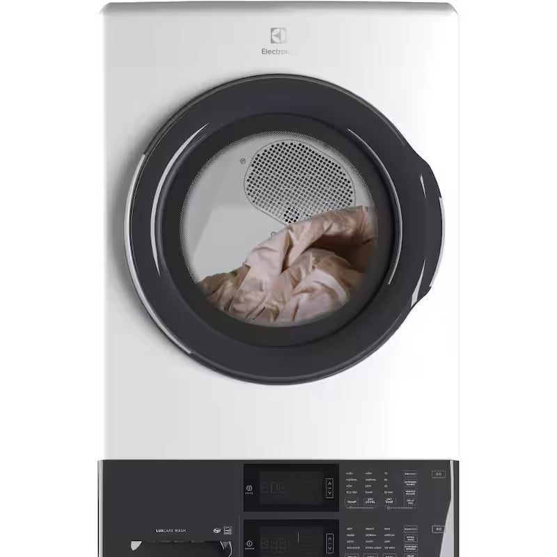 White Stacked Washer and Gas Dryer Laundry Tower A654098