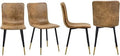 Industrial Dining Chair Set of 4 with Black Gold Metal Legs K338083