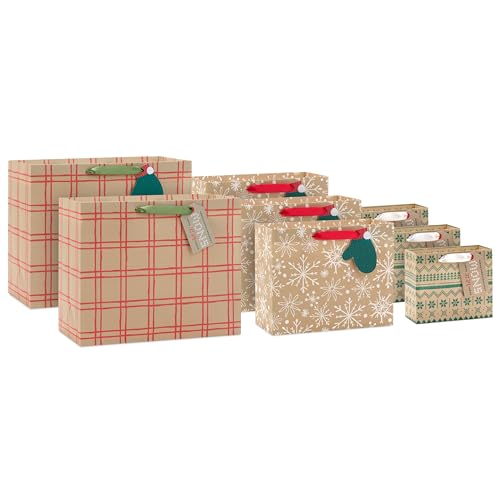 Kraft Gift Bags with Gift Tags, 8 Bags and 8 Tags E3421