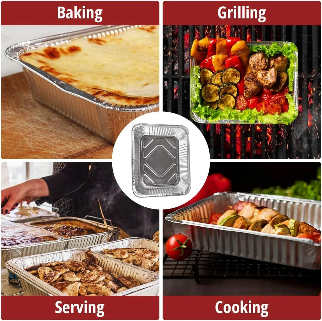 Aluminum Half Size 9x13 Disposable Foil Pans 50 Pack M53505