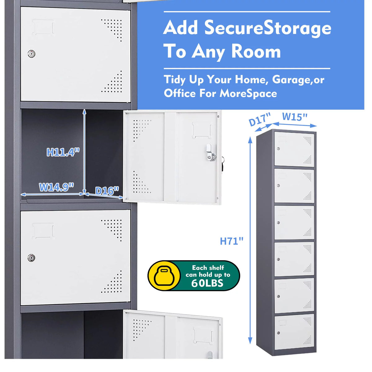 Metal Locker with 6 Doors P927