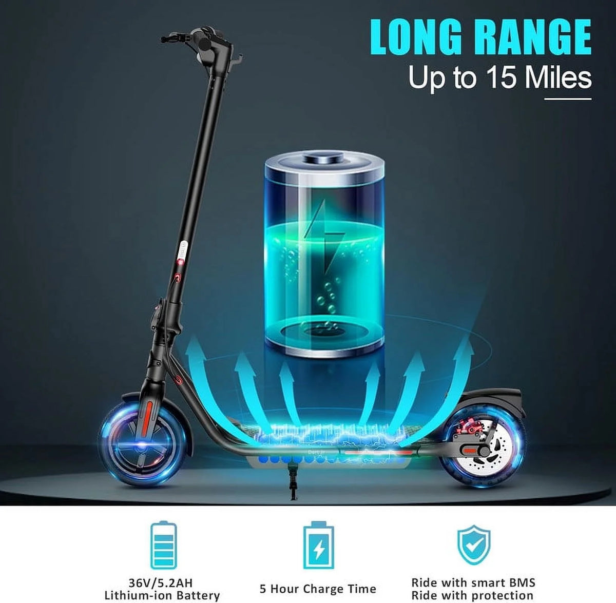 Electric Kick Scooter 300W Motor 8.5 Tires Portable Folding H6930