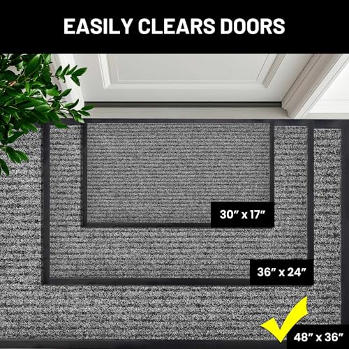 Front Door Mat 30x17 inches 2-Pack Gray Z154