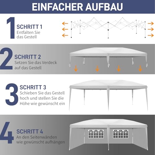 10'x20' Pop Up Canopy Tent with 6 Removable Sidewalls White M43876