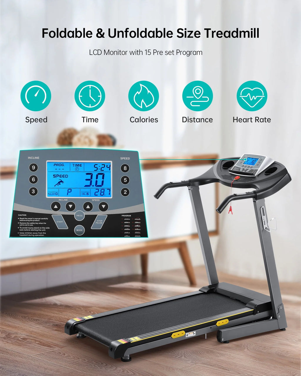Folding Electric Treadmill 220lb R132866